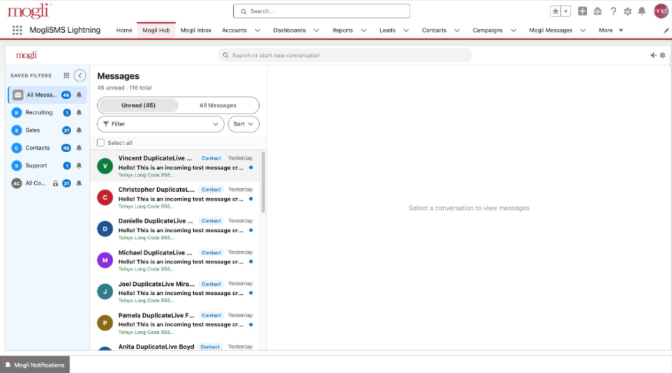 Screenshot of Mogli Hub in action